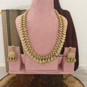 Lakshmi kaasu bottu haaram with jhumkas | Bridal