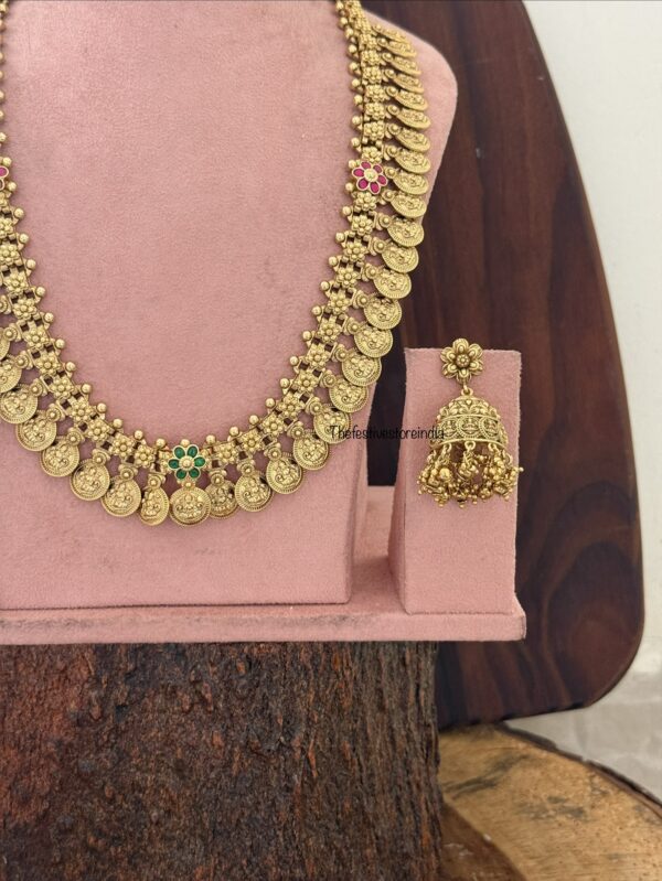 Lakshmi kaasu bottu haaram with jhumkas | Bridal