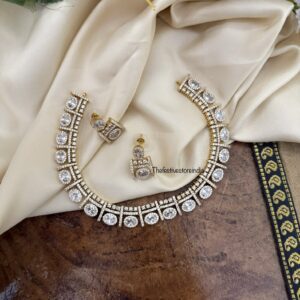 All white diamonds necklace set