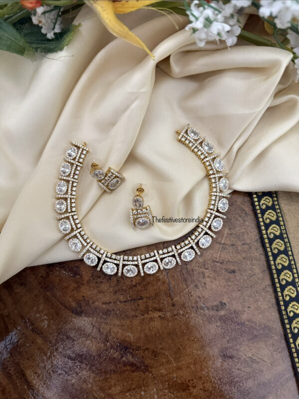 All white diamonds necklace set