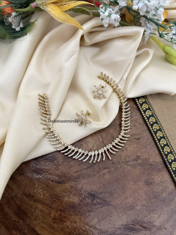 Simple designer diamonds necklace set | Kids friendly