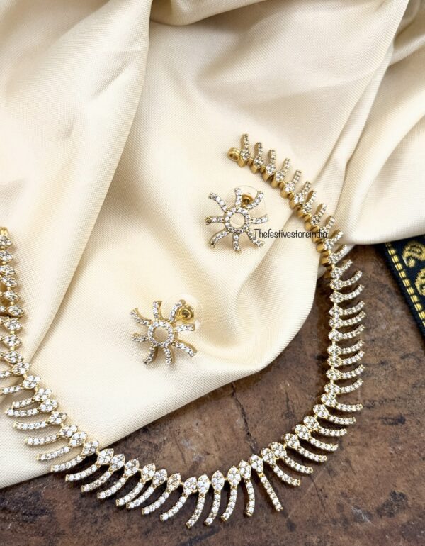 Simple designer diamonds necklace set | Kids friendly