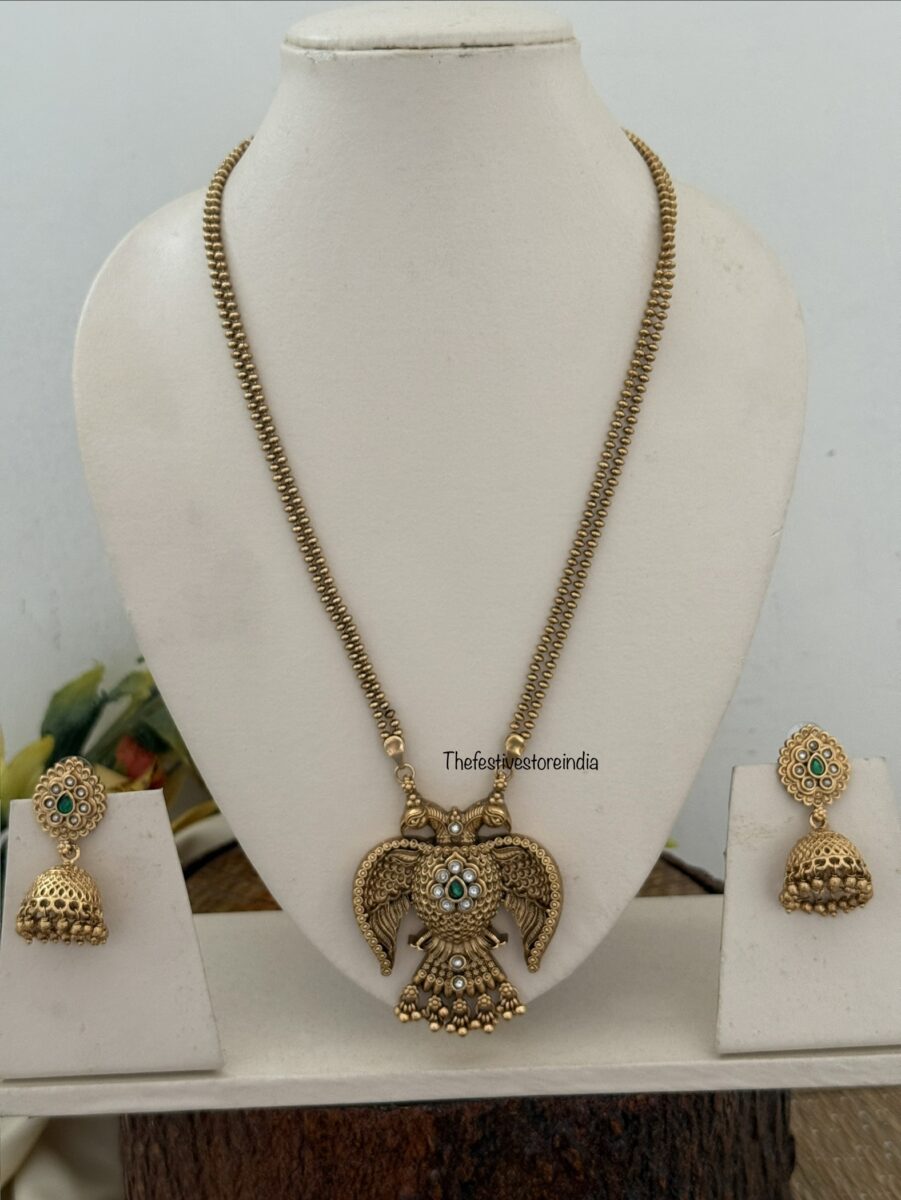 Budgeted Gandaberunda pendant haaram set