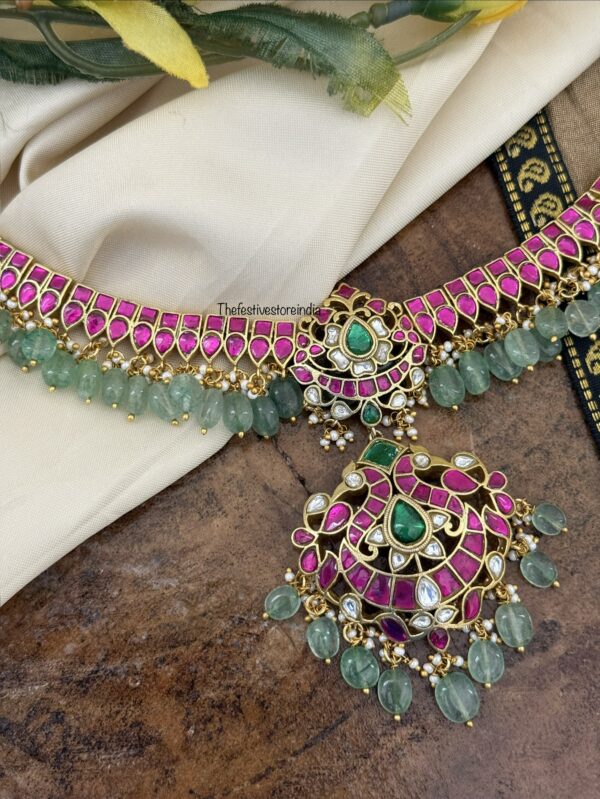 Jadau classic stones pendant necklace