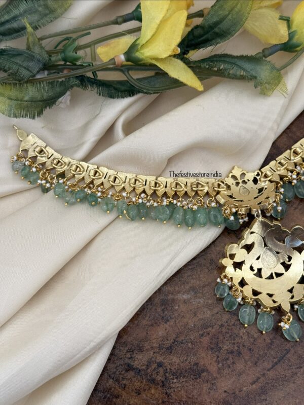 Jadau classic stones pendant necklace