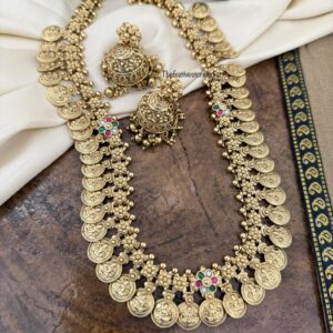 Lakshmi kaasu bottu haaram with jhumkas | Bridal