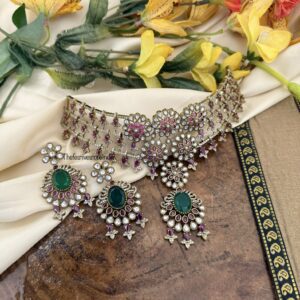 Heavy bridal choker set | High neck