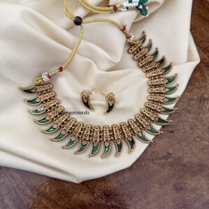 Enamel mango necklace set | Green