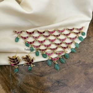 Trending Jadau half moon/chand choker set