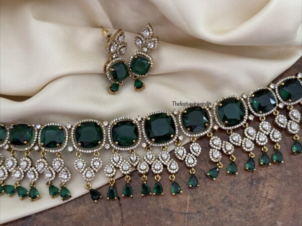 All emeralds choker set | Bridal | Wedding