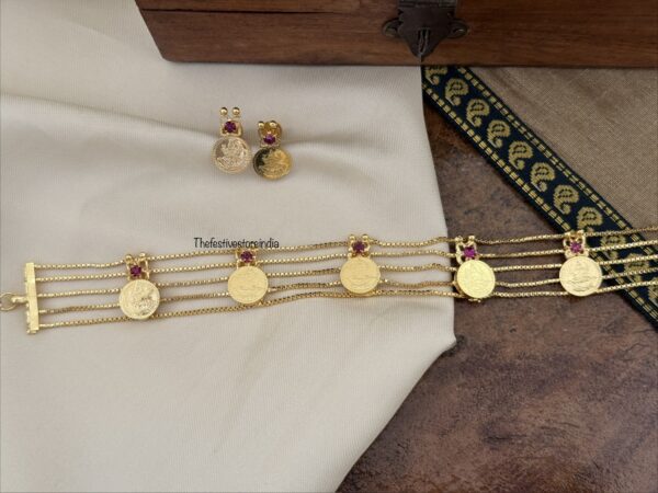 Micro gold KAASU choker with screwback earrings | Kerala Style