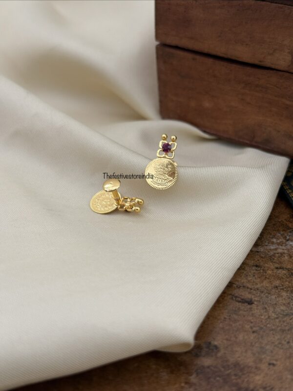 Micro gold KAASU choker with screwback earrings | Kerala Style