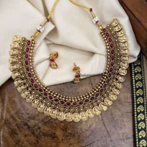 Classic kaasu red stone necklace set