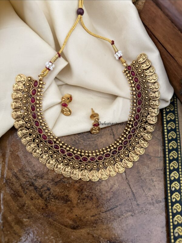 Classic kaasu red stone necklace set