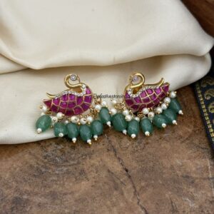 Jadau Swan earrings