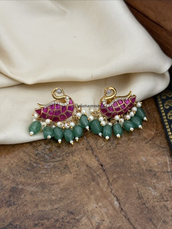 Jadau Swan earrings