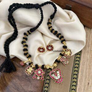 Jadau black thread shanku chakra namam set
