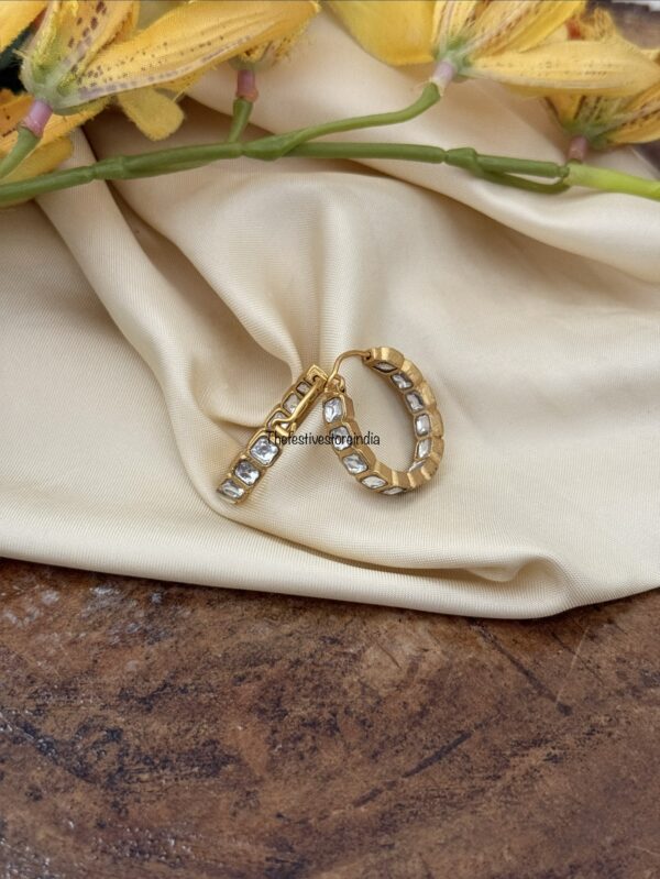 Jadau all white hoops