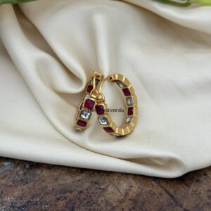 Jadau red white hoops