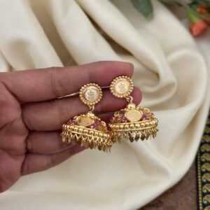 Elakkathali detachable jhumkas | Screwback | Micro gold
