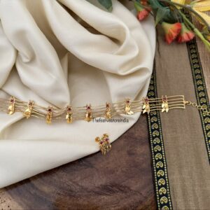 Micro gold designer Elakkathali choker with screwback earrings | Kerala Style