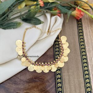 Micro gold double coin necklace | Unique