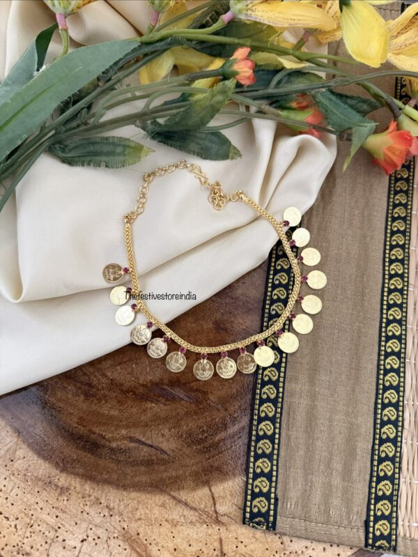 All gold micro gold stone coin necklace | Kids friendly