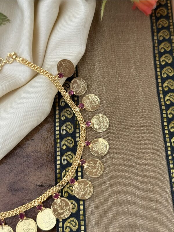 All gold micro gold stone coin necklace | Kids friendly
