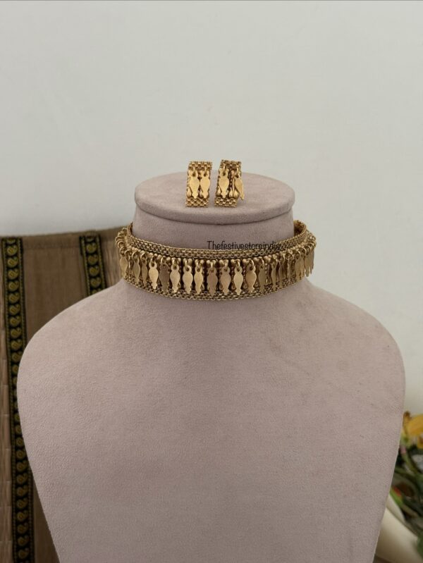 Matte gold finish elakkathali choker set | Kerala design