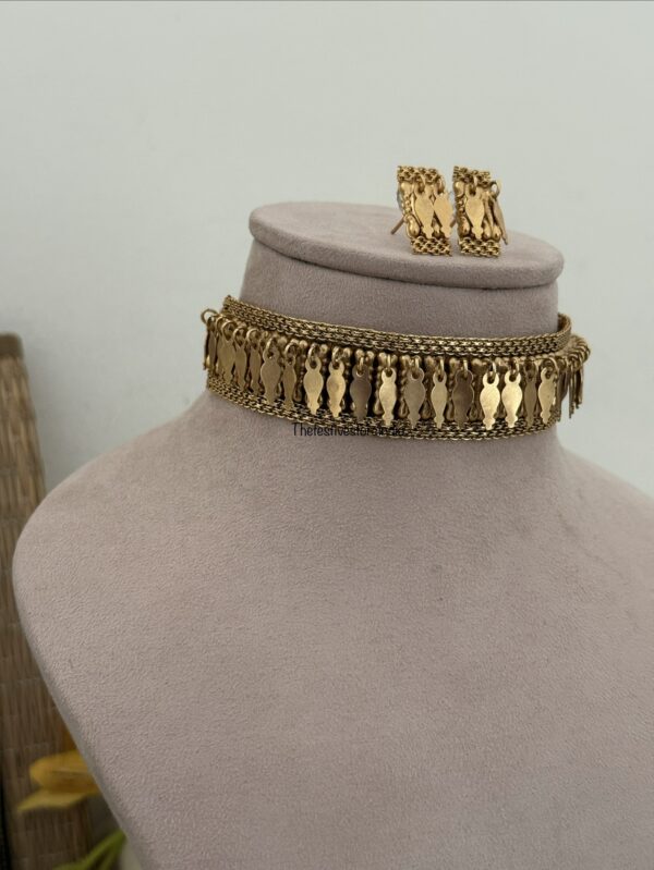 Matte gold finish elakkathali choker set | Kerala design