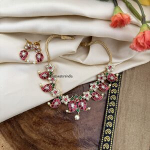 Jadau classic mango motifs necklace set