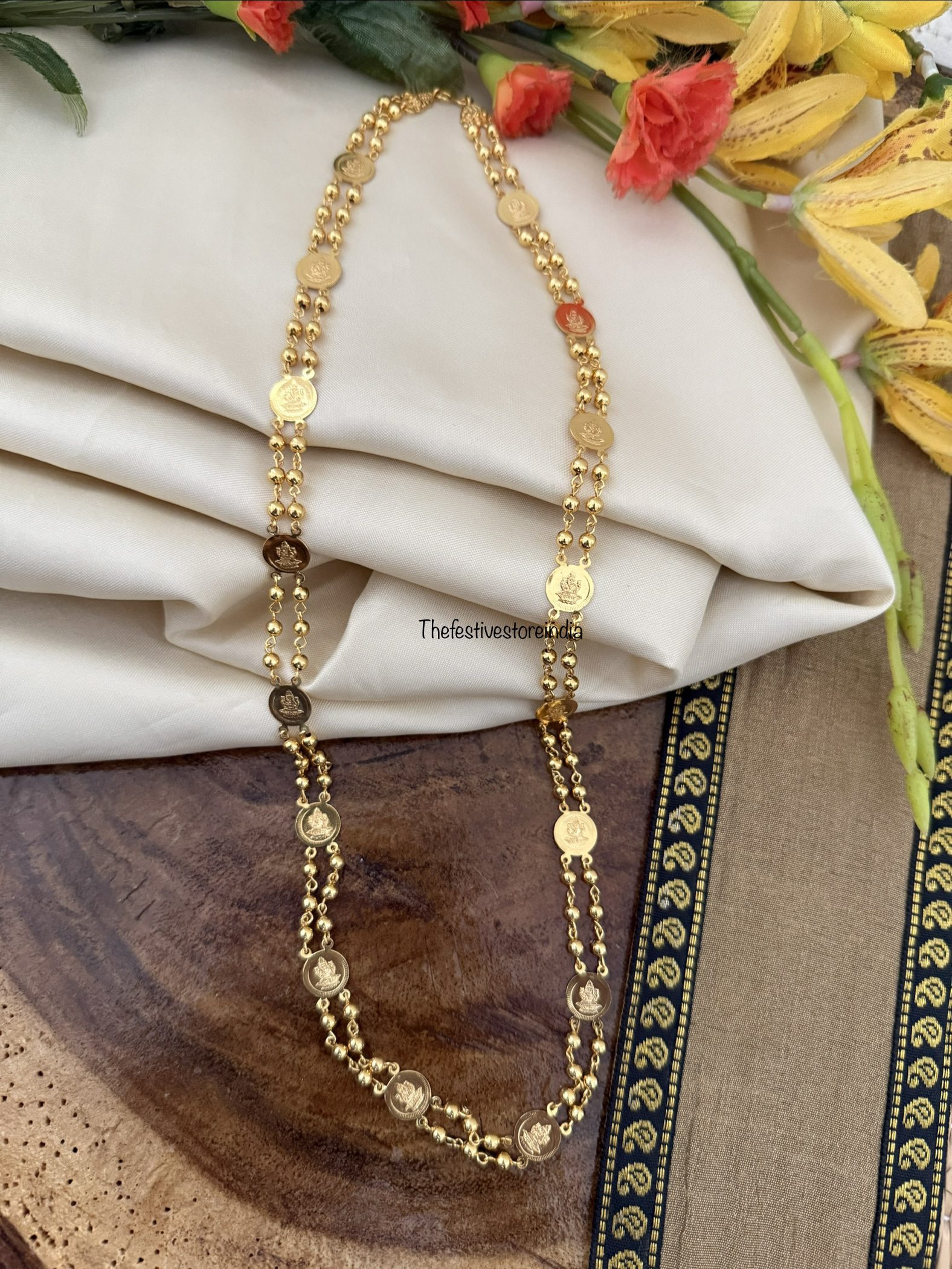 59cms gold look kaasu haaram | Long chain | Haara | Kerala design
