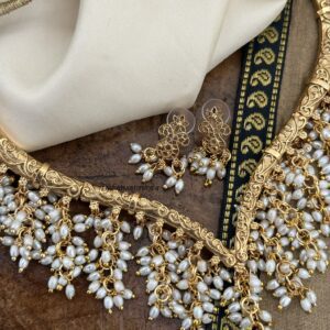 Trending budgeted rice pearls sweetheart necklace set