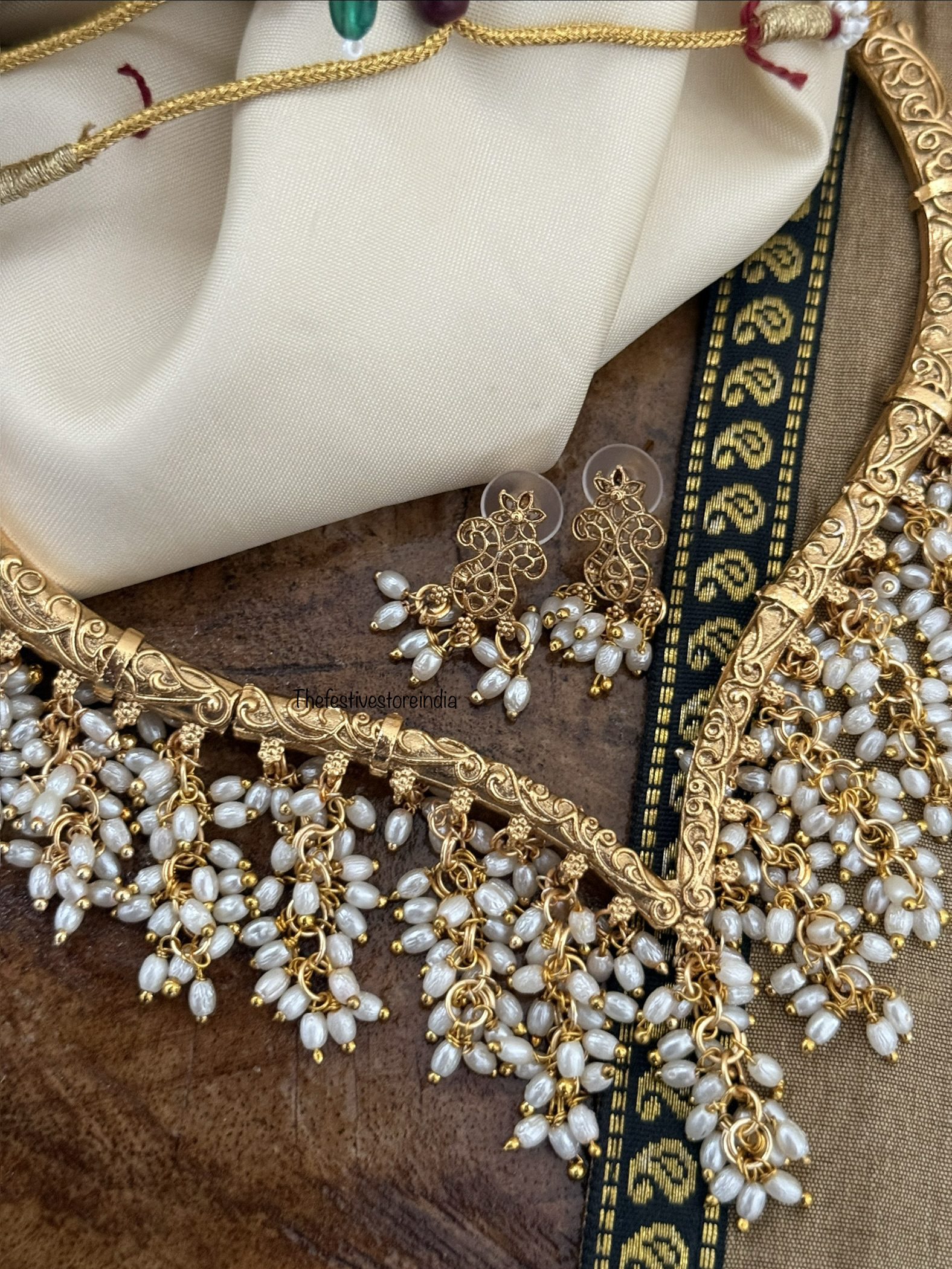 Trending budgeted rice pearls sweetheart necklace set