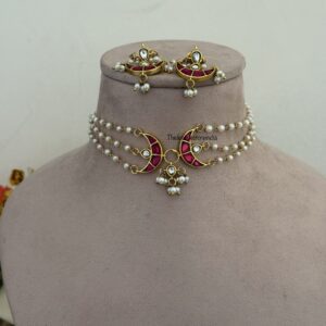 Jadau Chand/Moon pearl choker set | Classic