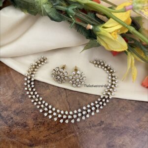 Classy all diamonds necklace set