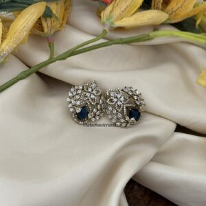 CZ & Blue stone earrings