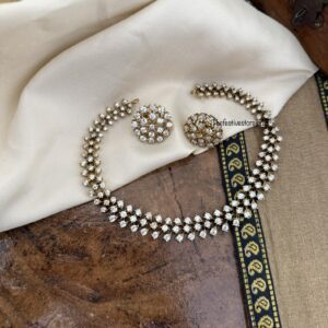 Classy all diamonds necklace set