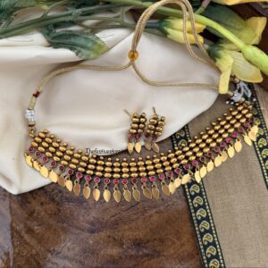 Antique polish single line Elakkathali choker set | Kerala style