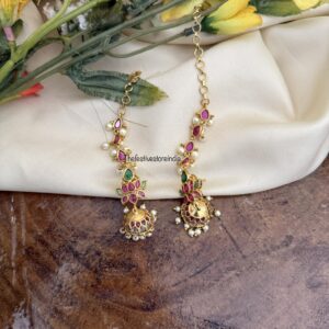 Kemp lotus jhumkas with maati | Bridal | Bridesmaid