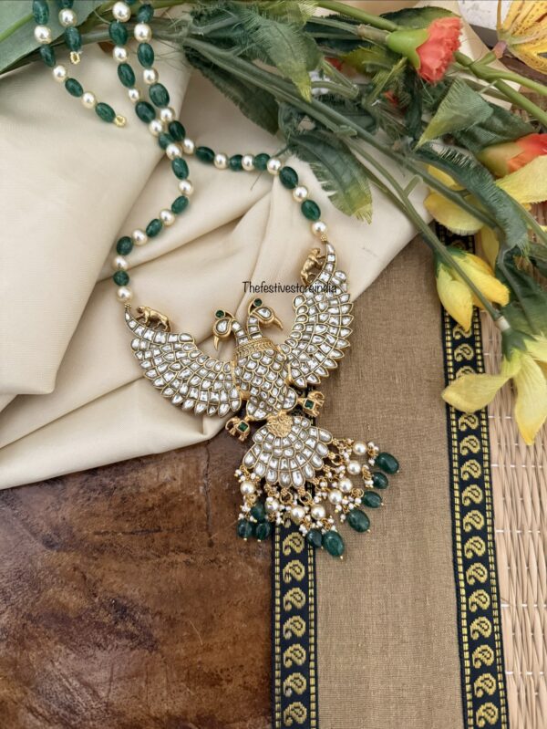 Reversible Gandaberunda pendant 56cms haaram