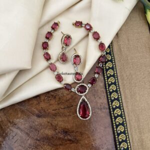 All red / ruby necklace set