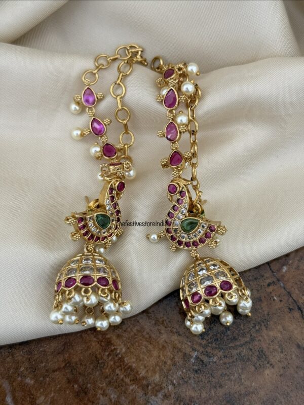Peacock with overall maati jhumkas