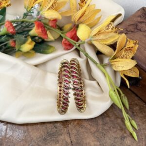 Set of 2 Ruby designer diamonds bangles