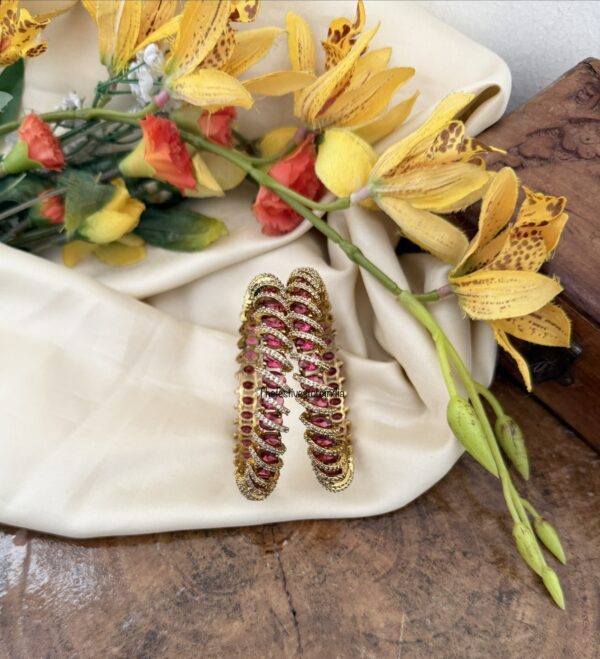 Set of 2 Ruby designer diamonds bangles