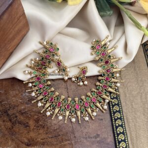 Jadau Spike non idol necklace set