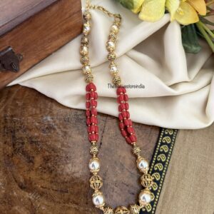 40cms premium coral and pearls chain | Simple