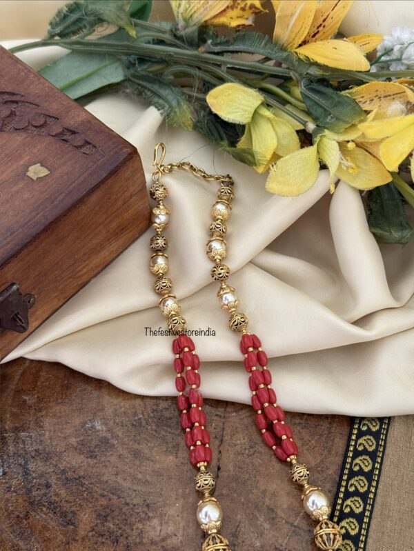 40cms premium coral and pearls chain | Simple