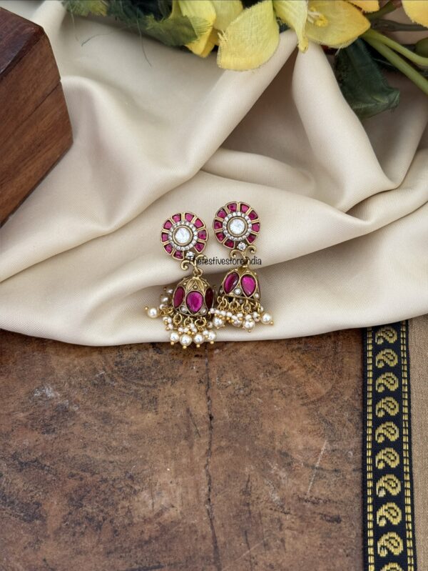 Jadau kemp jhumkas