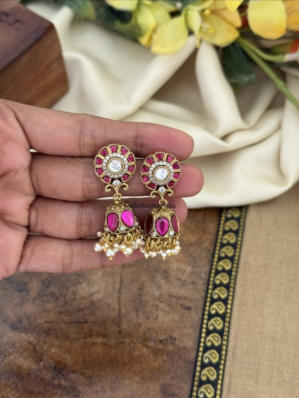 Jadau kemp jhumkas